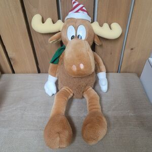 Vintage Christmas Bullwinkle Plush Stuffed Animal Moose Large 24" Golden Bear Co